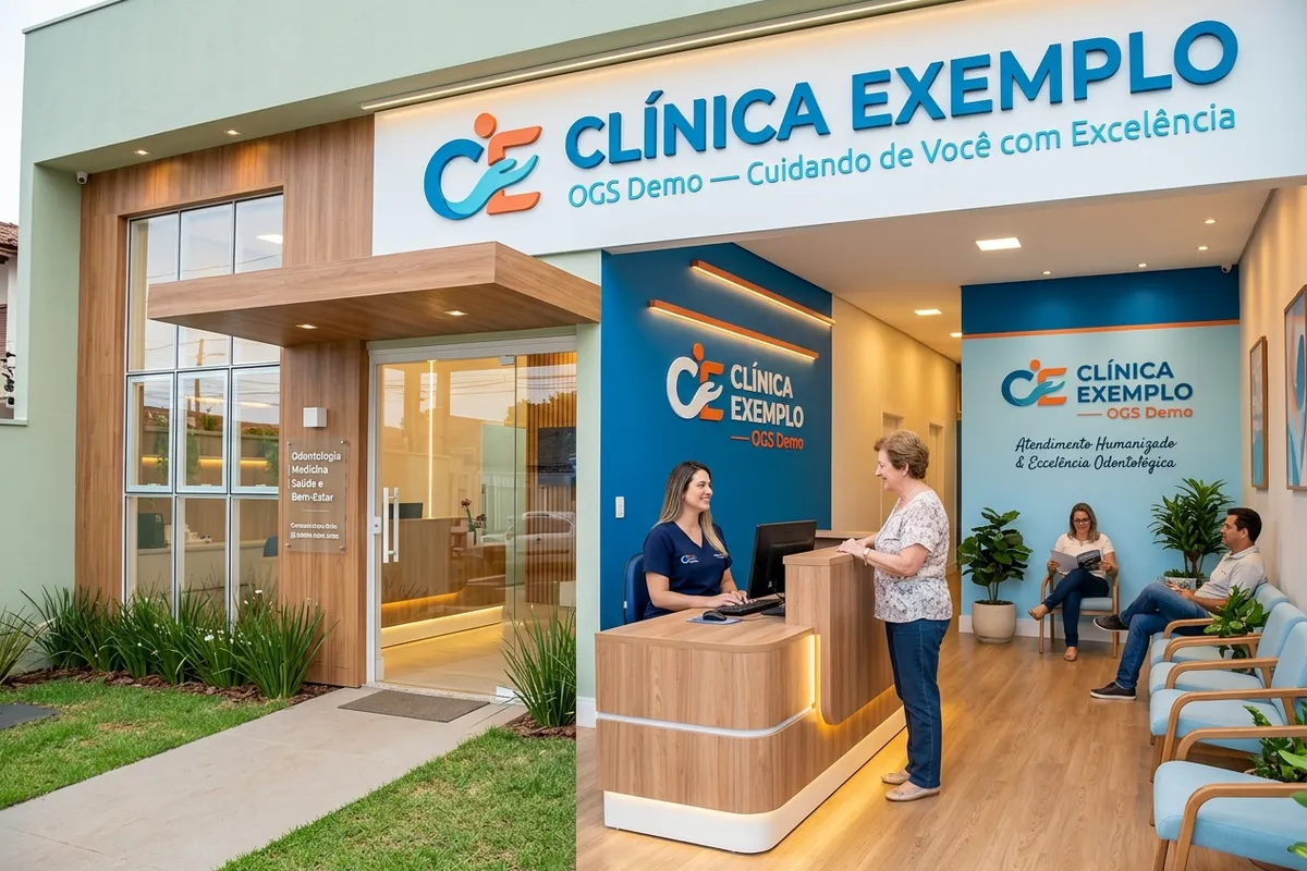 Fachada da Clínica Exemplo Odontologia